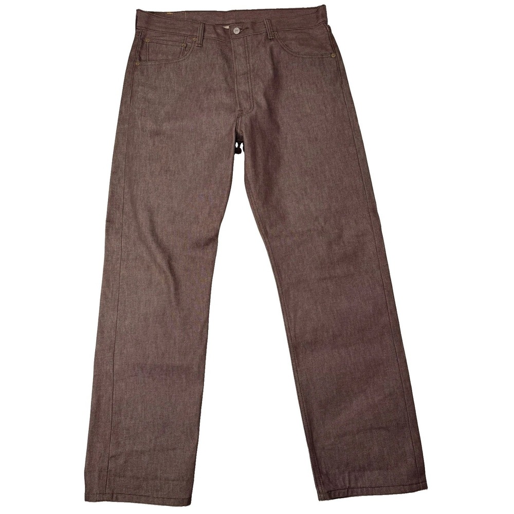 Levi's 501 Button Fly Straight Denim Jeans Brown Mens Size 36x32 NWOT Selvedge